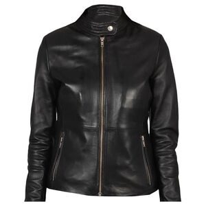 EXCELLED • Women’s Black Leather Biker Motorcycle Vintage Jacket